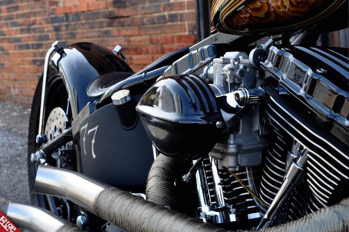 Black motorcycle engine