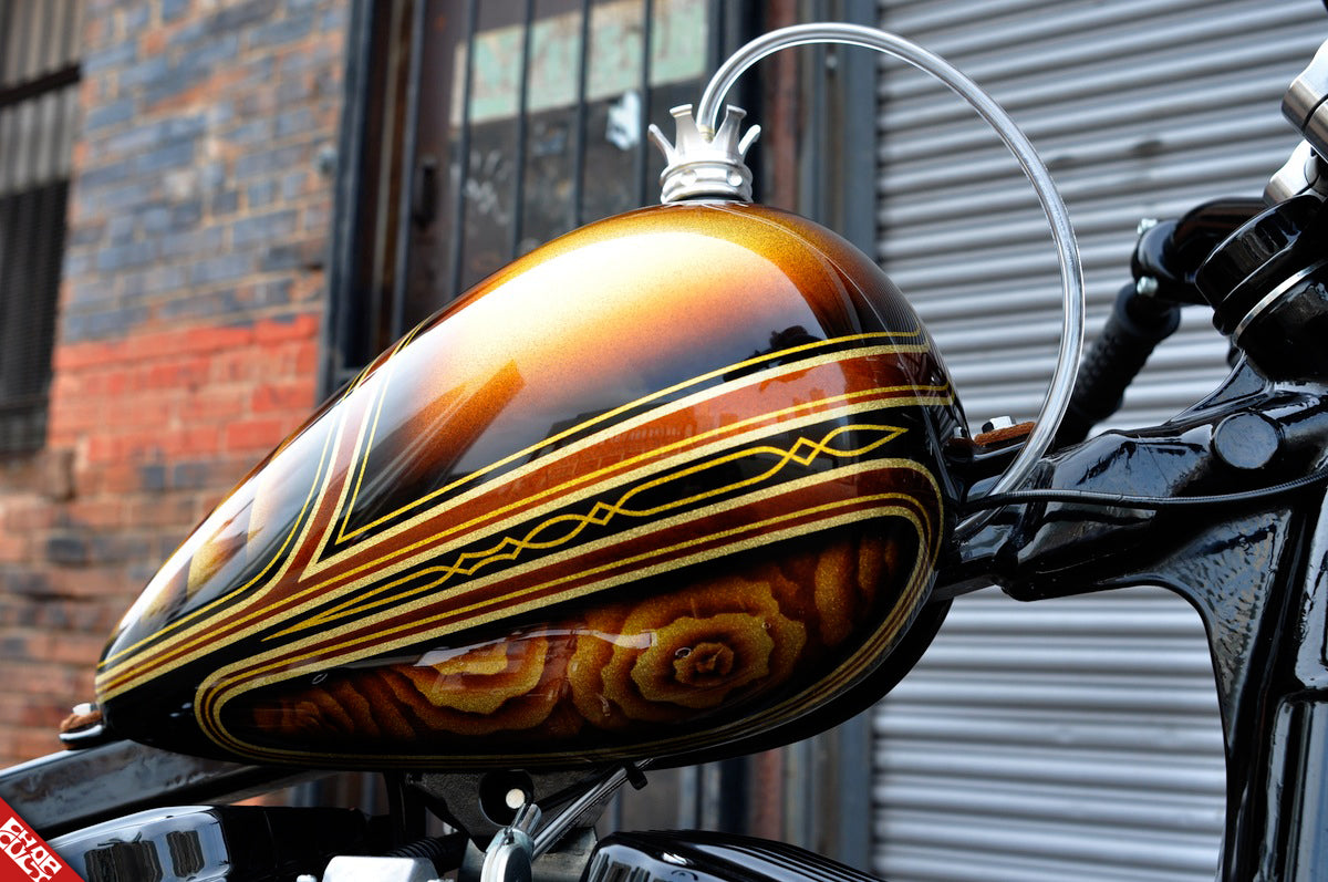 Black motorcycle gas cap