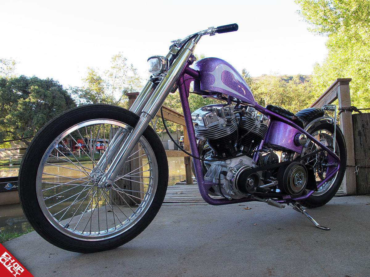 A photo of the purple shovelhead's left side