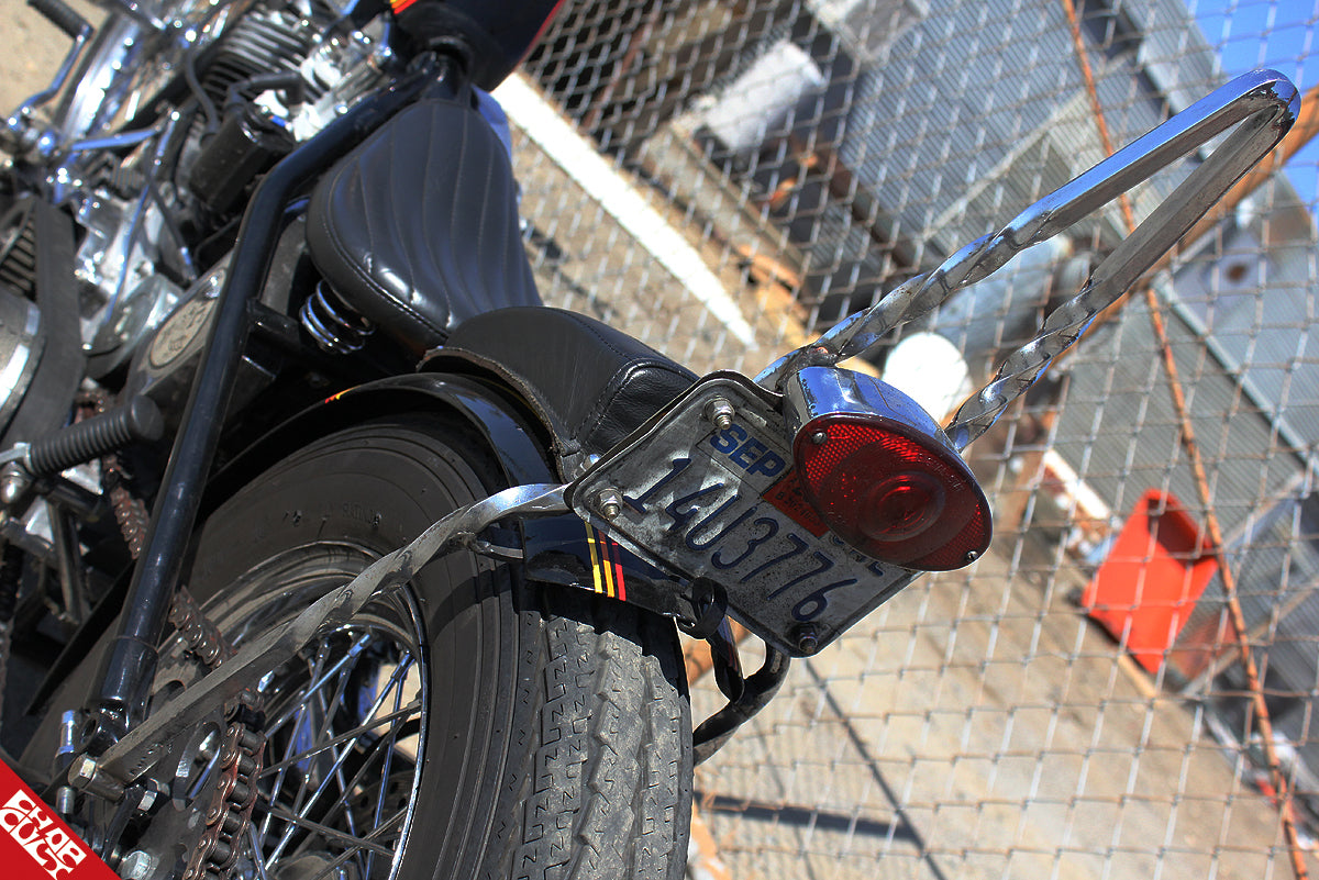 Shovelhead motorcycle seat rear angle