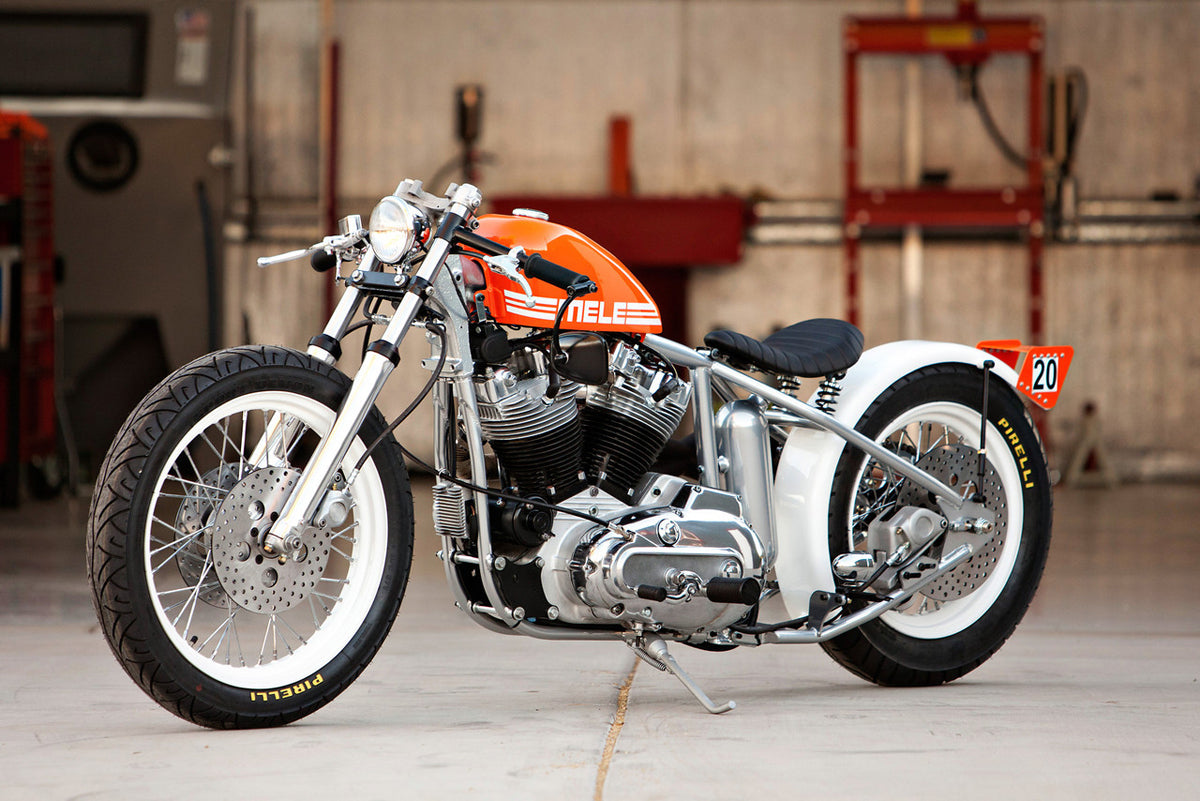 A photo of Mele's orange bike