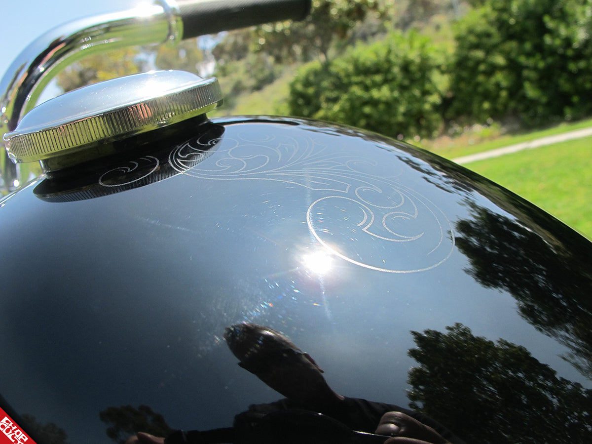 Panhead motorcycle gas tank