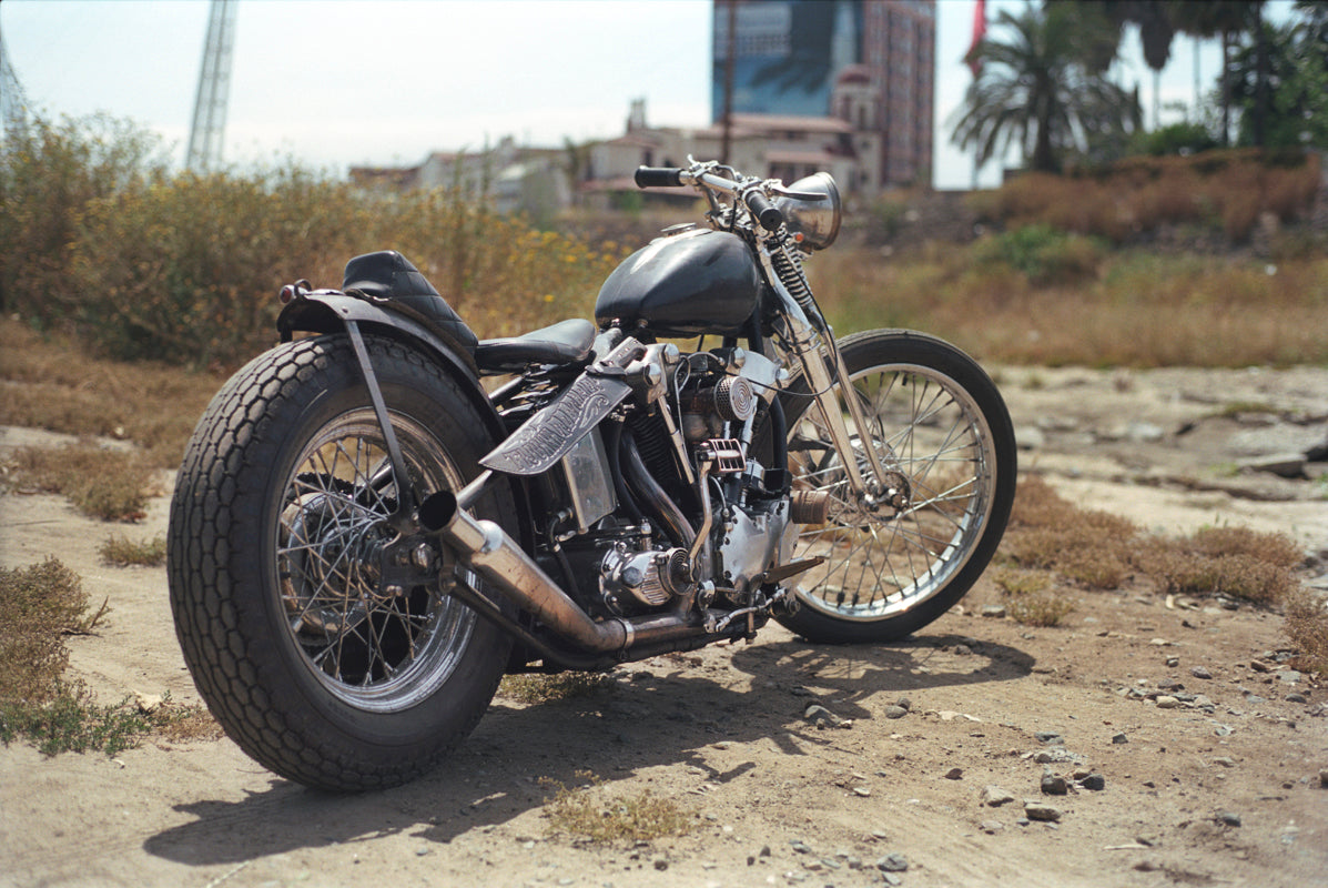 A side view of the bike's frame