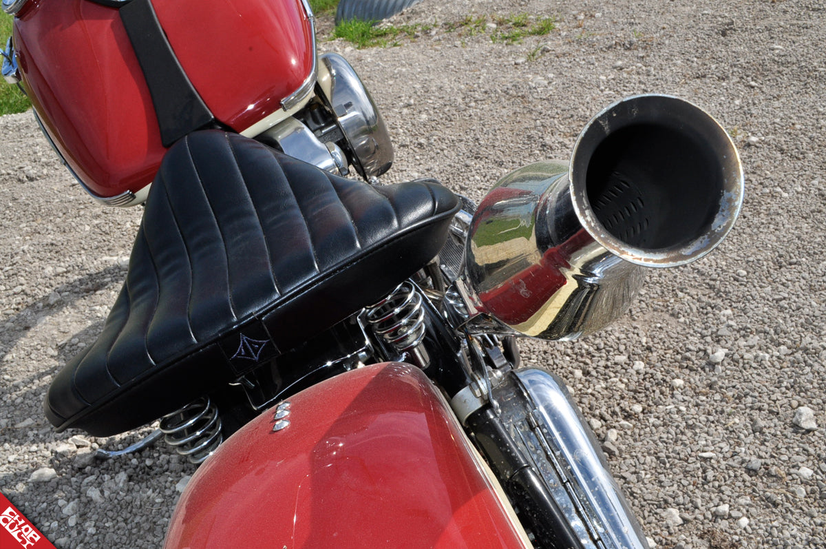 A photo of the bike's exhaust pipe