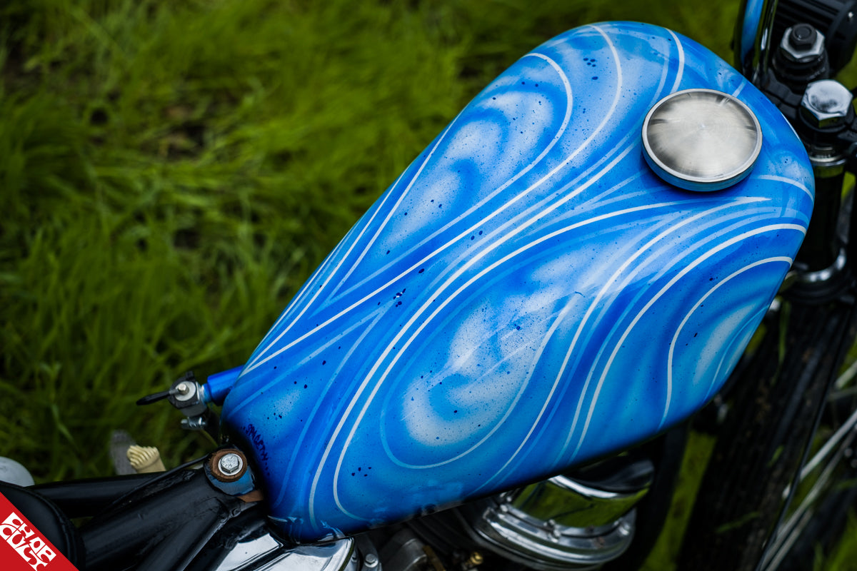 Panhead motorcycle gas tank