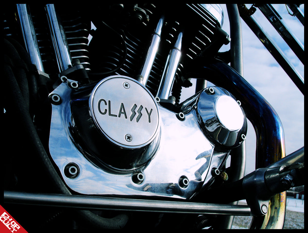 Chrome motorcycle engine