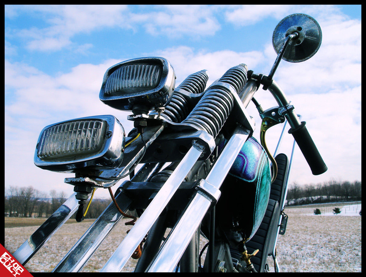 Chrome motorcycle headlights