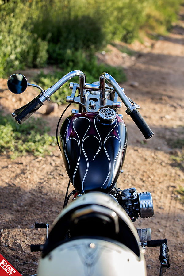 Panhead motorcycle handlebars top angle