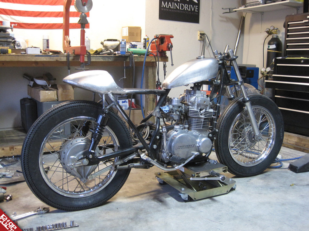 The bike before its paint job