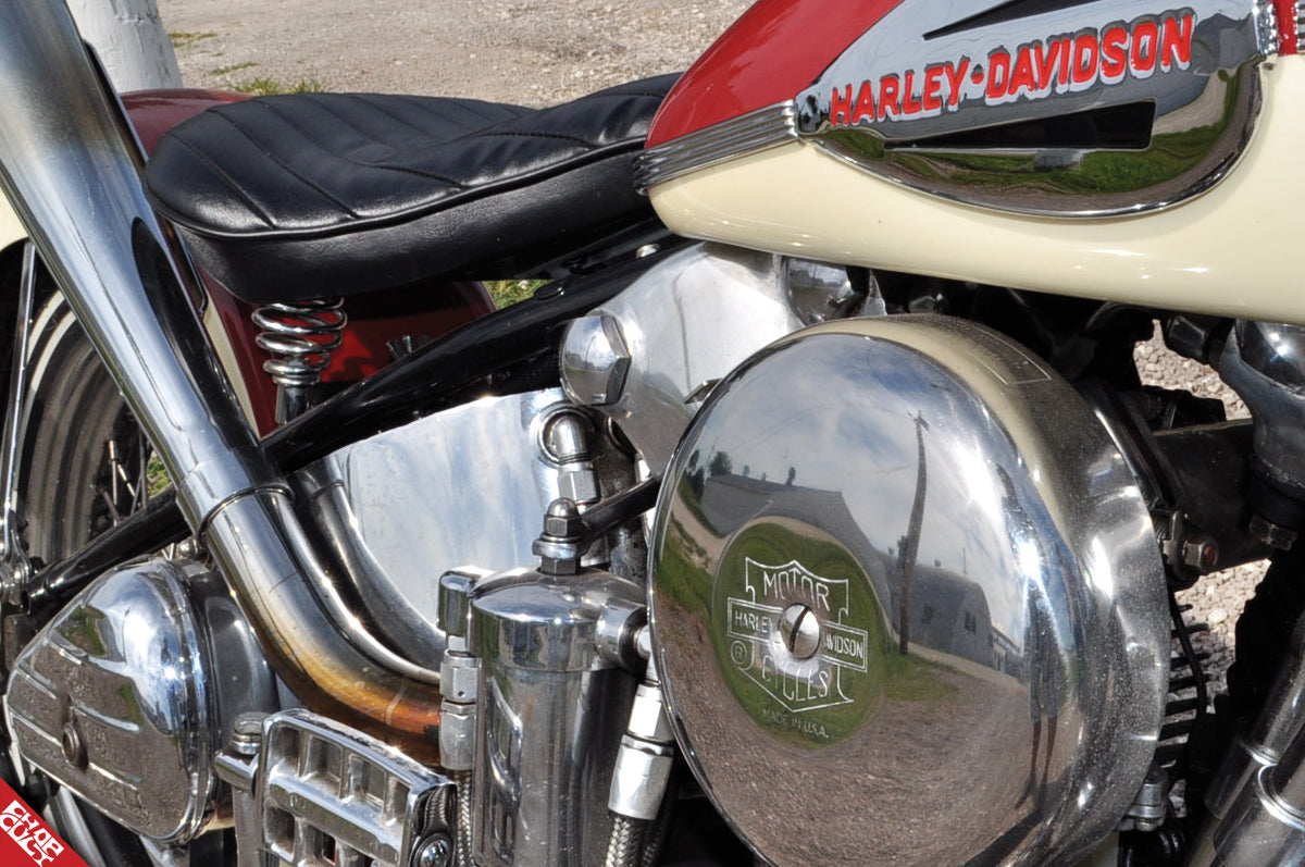 A detailed shot of the bike's motor