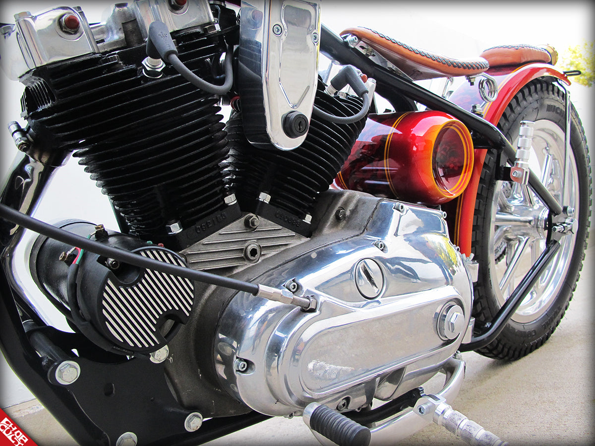 Red Ironhead Sportster Hardtail Chopper